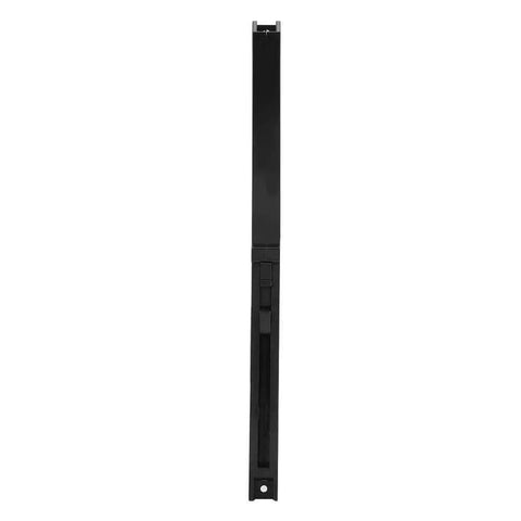 Vertical view of the Two Pack Barn Door Soft Close Kit Hole Free Version Sliding Hardware with Spring Damper in black.