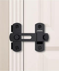 3 Pack Heavy Duty Stainless Steel Door Lock Flip Bolt Latch Set In Black For Doors Cabinets And Barn Style Sliding Doors on white door