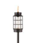 Outdoor Glass Lantern Torch For Patio And Garden With Weatherproof Build 4 Adjustable Height Poles Fiberglass Wick And Snuffer
