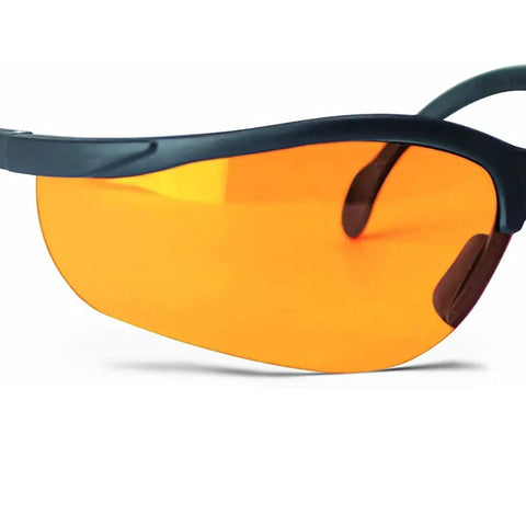 Top Level Polycarbonate Safety Shooting Glasses With Adjustable Nose Pad Half Frame Amber Lenses Built Tough For The Range And Sweet All Day Comfort Out On The Field