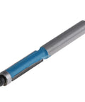 Jinhxofs 6-Piece Heavy Duty Flush Trim Router Bits With Alloy Tipped Cutters For Smooth Milling And Balanced Work On Solid Wood Or Particleboard, close-up of router bit with blue coating.