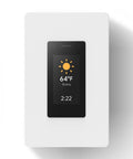 Touchscreen Smart Dimmer Switch For Single Pole And 3 Way Wiring, Wi Fi Enabled Dimmable Light Switch with display showing 64°F sunny