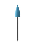 Close-up of a blue pointed silicone drill bit from the 7Pc Small Pointed Head Nail Drill Bits Rubber Silicone Rotary Nail Art Cutter Set