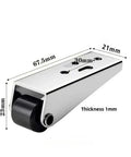 Heavy Duty Low Profile Gate Roller Built Tough With Smooth As Silk Precision Bearings And Scratch Safe Rubber Pad, silver, dimensions marked.