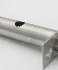 Stainless Steel Tube Well Lock With Key Security Bolt For Fire Escape Doors Includes Fixing Bolts And Escutcheon Plates Silver Iron Finish Heavy Duty Installation Kit