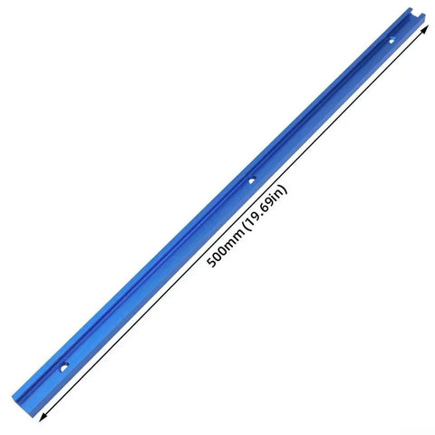 Two Pack 500mm T Track Miter Track Set In Aluminum Alloy With Mounting Holes For Router Table Woodworking Jigs And Fixtures Blue Finish For Cutting Guide System