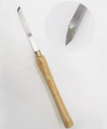 Heavy Duty Hss Negative Rake Scraper Woodturning Chisel with wooden handle, designed for smooth wood lathe finishing.