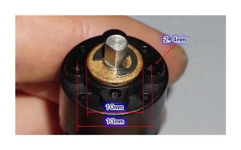 Top view of Badass 20mm DC Micro Motor with 130 1 Planetary Gearbox, showing shaft and dimensions for DIY robot car projects.