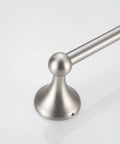 Close-up of Brushed Nickel Adjustable Towel Bar 24 Inch Expandable 4 Piece Bathroom Hardware Set wall mount detail