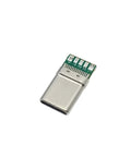 Close-up of USB Type C PD 20W Plug And Receptacle PCB Board Adapter for Soldering Wire and Cable High Current Support 5 Pin Male Receptacle