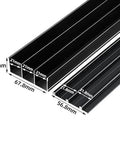 Sliding Door Hardware Kit Heavy Duty Aluminum Track for Closets and Cabinets with Adjustable Triple Panel Bypass F Mount