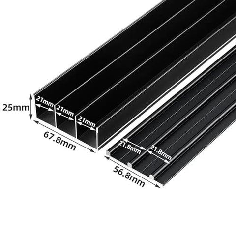 Sliding Door Hardware Kit Heavy Duty Aluminum Track for Closets and Cabinets with Adjustable Triple Panel Bypass F Mount