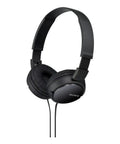 Go Anywhere Plug And Play Wired On Ear Headphones With Snug Foam Tips And Sturdy Swivel Cups Built For Long Commutes And Chill Vibes In Classic Black, shown from the side.