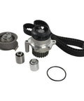 Timing Belt Kit With Water Pump Set Fits Audi A3 A4 TT 2005 2014 20T 20L BPY BWT CDMA Engines close-up with belt, pump, pulleys, and O-ring