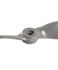 Close-up of gray 13x6.5 CCW 2 Vane Direct Drive Nylon RC Propeller, part of a set with adapter rings for airplanes drones gliders.