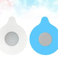 2pcs Silicone Bathtub Plug Drain Stopper, Flat Cover in white and blue colors, round design for effective sealing.