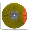 Airway Buffing Wheels For Industrial Polishers, Big Rigs And Lifted Trucks, Made In The USA, Yellow And Orange Cloth, 8 Inch Diameter