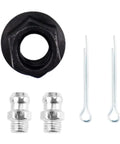 Beefed Up Front Suspension Kit parts for GMC Yukon and Chevrolet Trucks, featuring control arm components, fittings, and cotter pins.