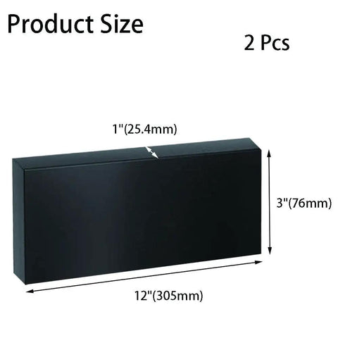 Heavy Duty HDPE Plastic Sheets One Inch Thick Three By Twelve Inches Black Two Pack For Machining Home Improvement And Diy Projects Great For Milling Fabrication Prototyping And Everyday Use, shown with dimensions.