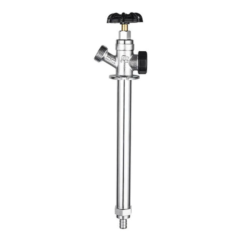 10 Inch Frost Proof Sillcock With Anti Siphon Design Lead Free Chrome Plated Brass Body One Half Inch Pex Crimp To Three Quarter Inch Hose Bibb