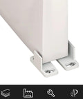 4 Pack POM Plastic T Shape Adjustable Sliding Barn Door Floor Guides With Screws White Finish Ideal For Bottom Of Sliding Doors And Furniture