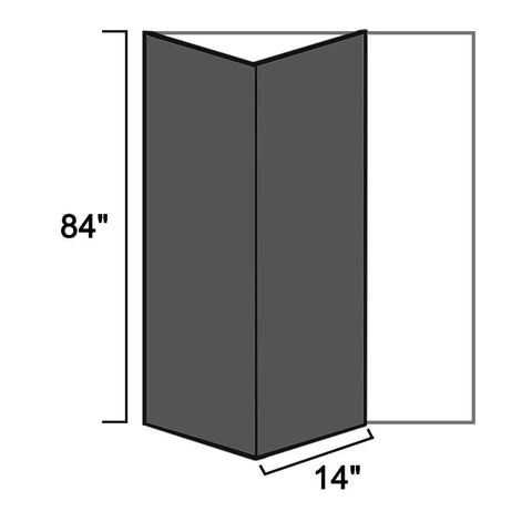 84 inch high three-panel shaker style bi-fold door in weather gray with 14 inch deep fold, part of 56 In By 84 In Three Panel Shaker Hollow Core Weather Gray Pine Wood Double Bi Fold Door With Sliding Barn Door Hardware Kit And 63 In Track Includes Two 28 In By 84 In Doors Durable Finger Joint Pine Warp Resistant For Indoor Closets And Room Dividers.