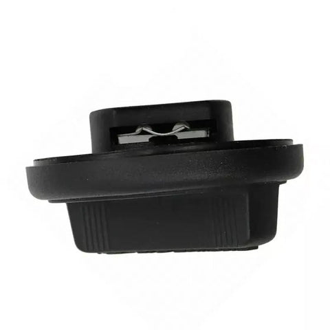Side view of black Engine Oil Filler Cap Replacement 12180-46031 Fits Toyota Avalon Camry Highlander Sienna RX300 GS300 1997 2005 Model Years OEM Quality