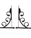 Heavy Duty L Shaped Shelf Brackets 2 Pack Wall Mounted Corner Braces for indoor outdoor use with decorative scroll design