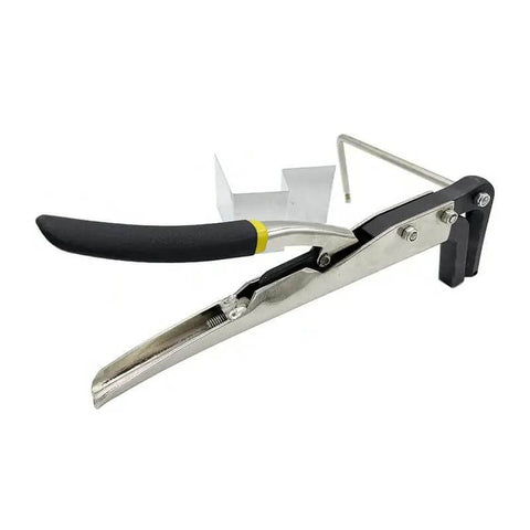 Angular Metal Folding Pliers For Arc And Angle Bending, Crimping, And Edge Molding, focusing on steel construction and grip handle.