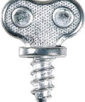 Close-up of silver 15 Pack Thumb Screws For License Plates Size Fourteen By One Half Inch Silver No Tools Needed Hand Tightening Wings Design