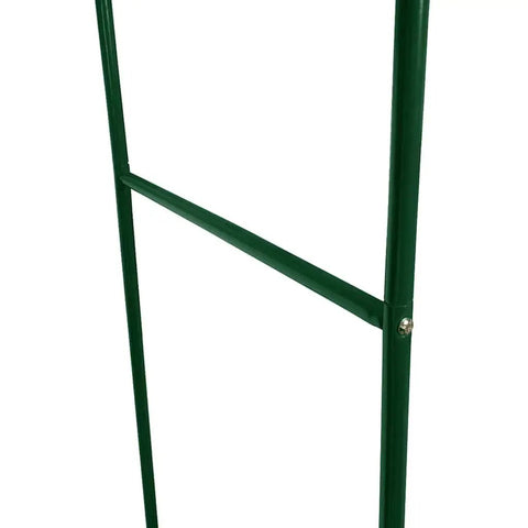 Close-up of Two Pack Beefy Heavy Duty Metal Garden Arch Trellis For Climbing Plants Roses And Vines, green rustproof iron structure