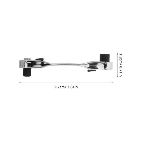 Mini One Quarter Inch Drive Reversible Ratchet Socket Wrench For Hex Bolts And Tight Squeeze Spots, compact design, 9.7cm size.
