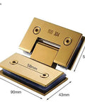 Heavy Duty 135 Degree Glass Door Hinge With Dope Brushed Gold Finish And Rust Resistant 304 Stainless Steel crafted for bath upgrades