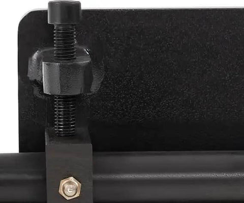 Close-up of Bead Roller Pro Grade Sheet Metal Machine for Auto Body Fabrication showing bolt detail and sturdy construction.