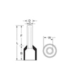 Pro Grade Ferrule Wire Connector Kit With 1000 Pieces For 18 AWG 1.0mm2 Cables Tin Copper Crimp Pins Cord End Terminals Nylon Insulated Heavy Duty Great Conductivity And Easy Installation dimension diagram