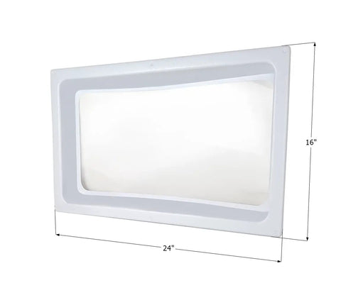 Skylight Inner Dome Replacement For 22 X 14 X 5 Opening SL1422 with Clear Center Insert, ABS Plastic, White Frame, 3D View