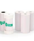 Instant Print Paper Refill Set For Kids Camera 57mm Wide Thermal Paper Rolls 2.25 Inch BPA Free Includes 3 Regular Rolls And 2 Adhesive Rolls For Easy Snap Prints Up To 300 Photos, five white thermal rolls