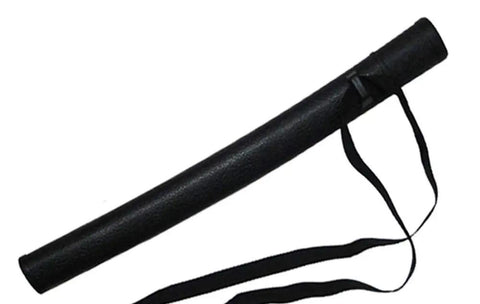 Beefy Ultra Durable Polypropylene Wakizashi Trainer sheath, black textured surface, accompanies practice sword for safe transport