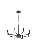 Matte Black Chandelier For Dining Room Living Room Foyer And Kitchen Island With 8 Lights Modern Farmhouse Rustic Industrial Pendant