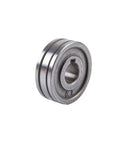 Close-up of metal MIG/MAG welding feed roller wheel with knurled edge, 0.8mm