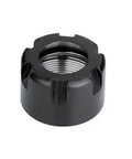 Heavy Duty M Type Collet Chuck Nut For CNC Lathe Milling Router Bit Holder Fits ER8 ER11 ER16 ER20 Series, black plastic design.