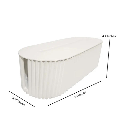 Huge Desk Cable Management Box For Home Office in white, 13x5.15x4.4 inches, designed to hide power strips and organize cords.