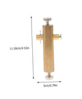 Pro Grade Violin Luthier Inlay Tool Curved Saddle Knife Accessory showing dimensions, brass body, high gloss finish.