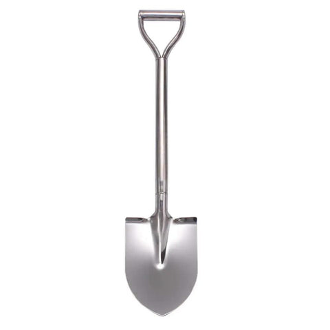 31.5 Inch Short Garden Shovel For Yard Digging With Round Point Blade And D Handle, All Stainless Steel Construction