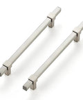 20 Pack Brushed Nickel Cabinet Handles 6-1/4 Inch Center To Center Stainless Steel Drawer Pulls displaying modern square design.