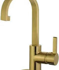 Continental Brushed Brass Bathroom Faucet With Solid Brass Construction Drip Free Ceramic Disc Cartridge Deck Mount 1.2 GPM