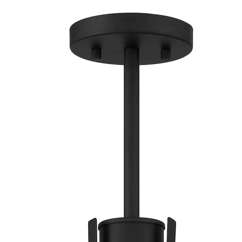 Mounting detail of Dope Frosted Glass Convertible Semi Flush Ceiling Light Chandelier, E26 Base, Coal Finish Kaitlen Style