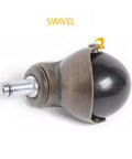 Top Shelf Antique Brass Swivel Casters For Office Chairs And Furniture 2 Inch Stem Ball Roller Wheels with 11mm Circlip mount.