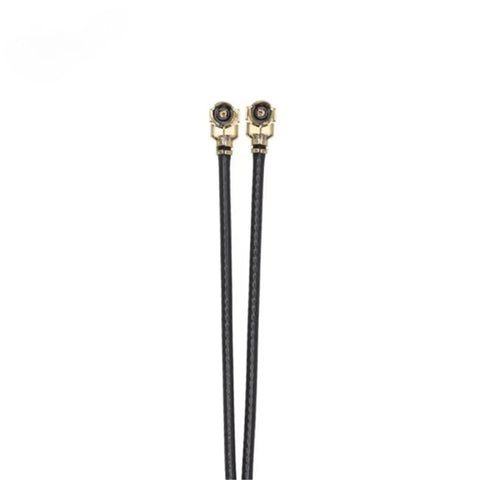 O3 Air Unit FPV Antenna 85mm With Dual IPEX1 Connectors shown straight with black cables for easy mounting on DIY drones.