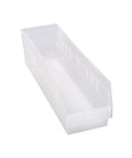 Front view of Store More Part Organizer Clear Bins 24 In L By 7 In W By 6 In H 8 Pack High-Density Polypropylene Storage Bins With Reinforced Edges